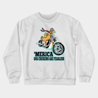 'Merica Chicken Motorcycle Crewneck Sweatshirt